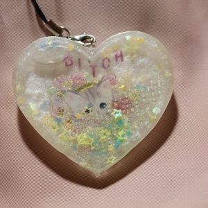 Vintage style kitten keychain/lanyard